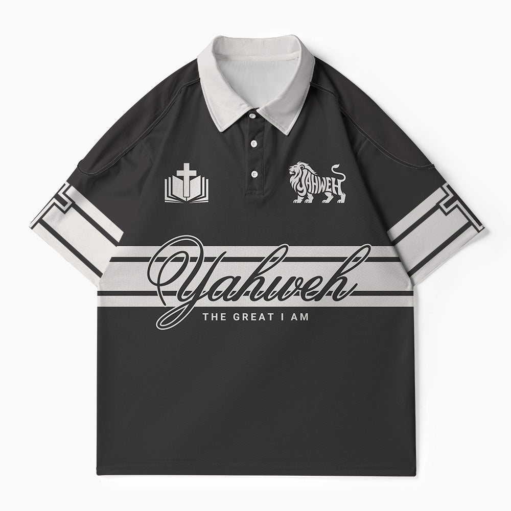 Yahweh The Great I Am Christian Buttoned Polo Jersey