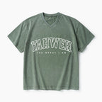 Yahweh The Great I Am Christian Washed V-Neck T-Shirt