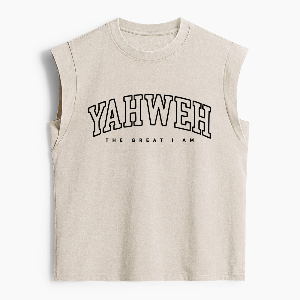 Yahweh The Great I Am Christian Women's Washed Tank Top