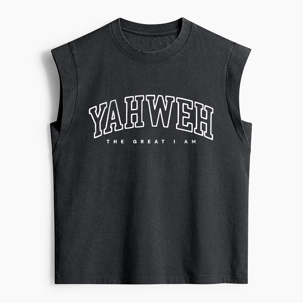 Yahweh The Great I Am Christian Women's Washed Tank Top