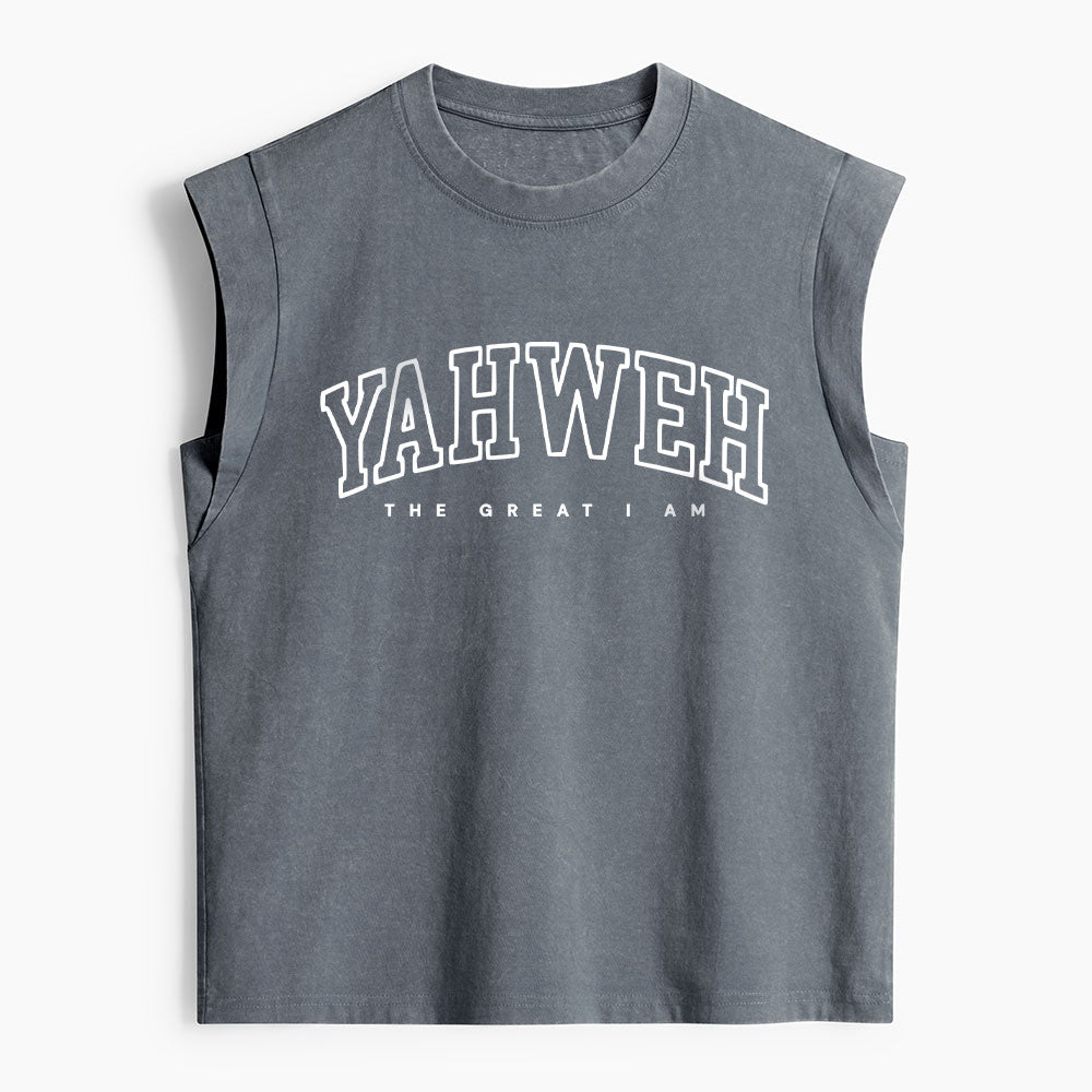 Yahweh The Great I Am Christian Women's Washed Tank Top