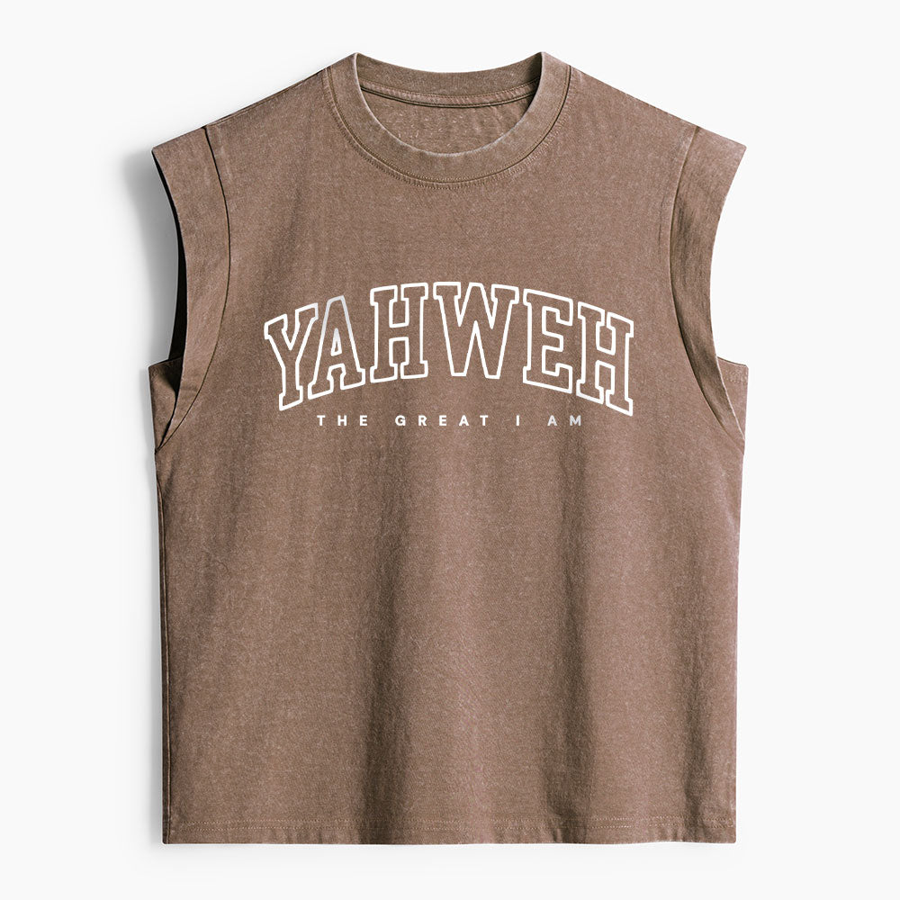 Yahweh The Great I Am Christian Women's Washed Tank Top