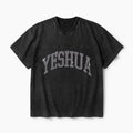 Yeshua Rhinestone Christian Washed V-Neck T-Shirt