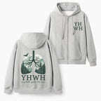 Yhwh Every Breath Speaks His Name Christian Fleece-Lined Full-Zip Hoodie