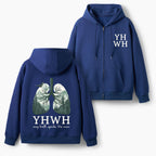 Yhwh Every Breath Speaks His Name Christian Fleece-Lined Full-Zip Hoodie