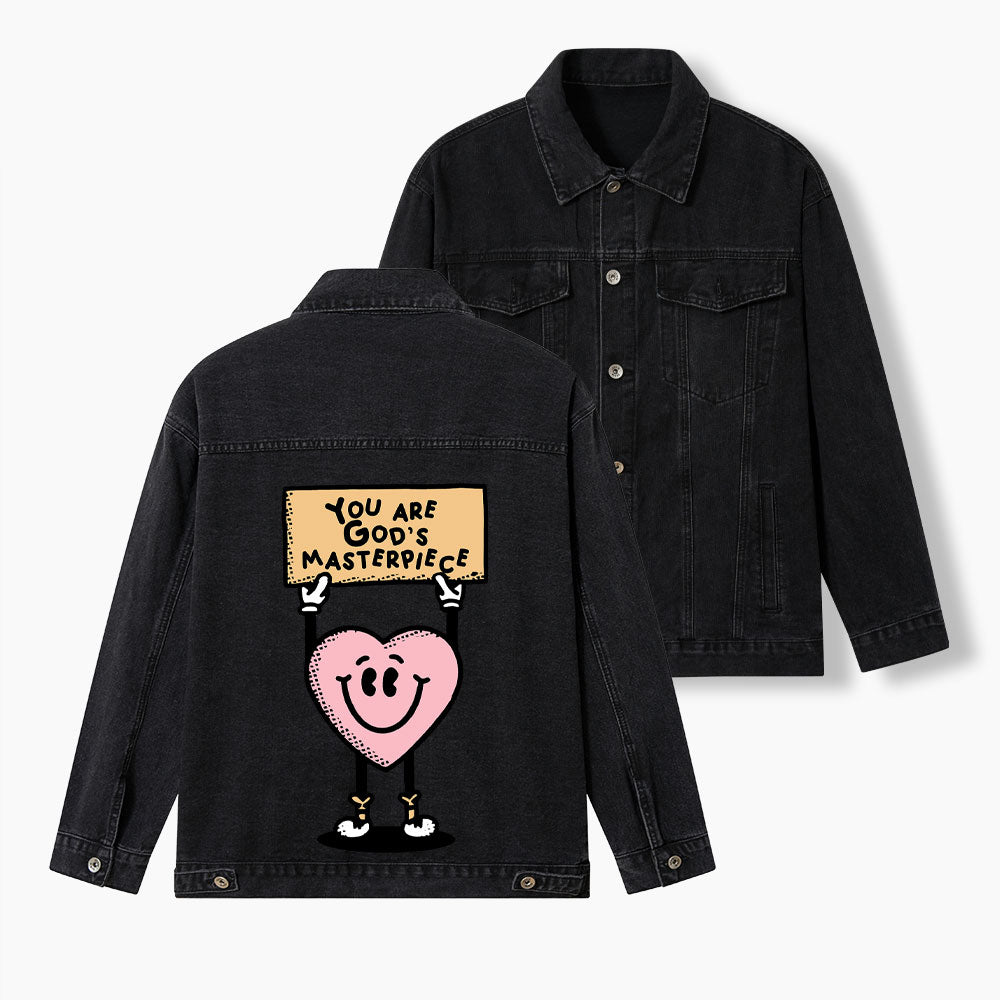 You Are God's Masterpiece Christian Denim Jacket