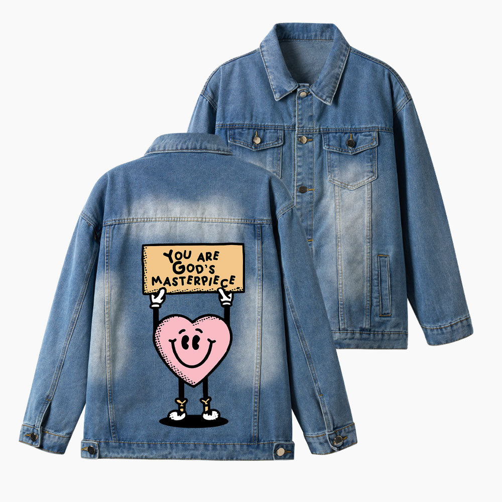You Are God's Masterpiece Christian Denim Jacket