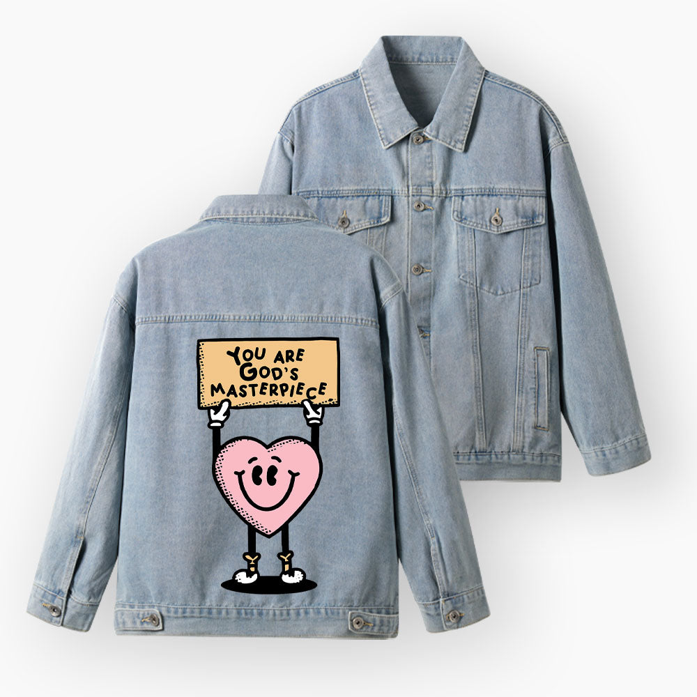 You Are God's Masterpiece Christian Denim Jacket