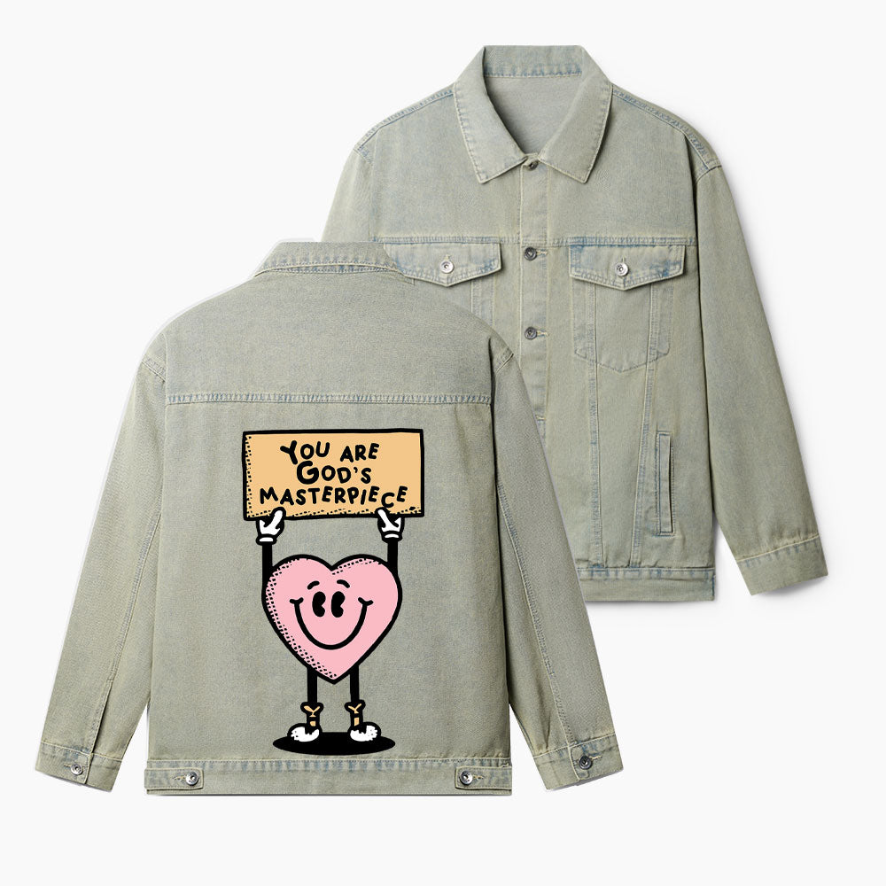 You Are God's Masterpiece Christian Denim Jacket