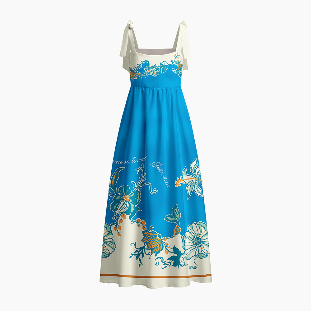 You Are So Loved Chrisitan White Tie Shoulder Maxi Dress