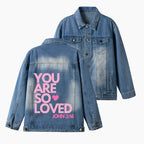 You Are So Loved Christian Denim Jacket