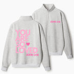 You Are So Loved Christian Half Zip Fleece Sweatshirt