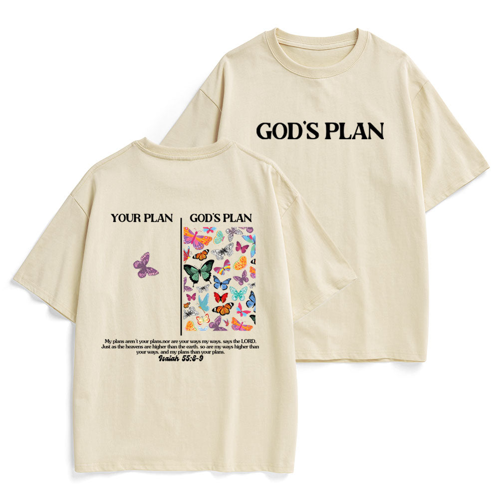 Your Plan And God's Plan Christian Heavy Cotton T-Shirt