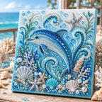 🌊Ocean Theme Pearl Art DIY Kit | 3D Sparkling Coastal Wall Decor 🐚✨