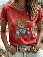 Women'S Western Cartoon Animation Printed T-Shirt