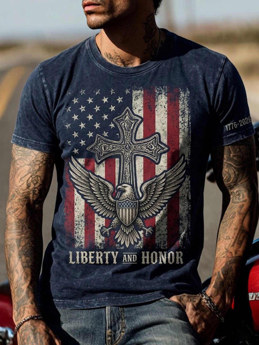 Men's Retro 250th Anniversary American Short-Sleeve T-Shirt