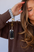 Andi x Rad Rev Grey Checkered Keychain