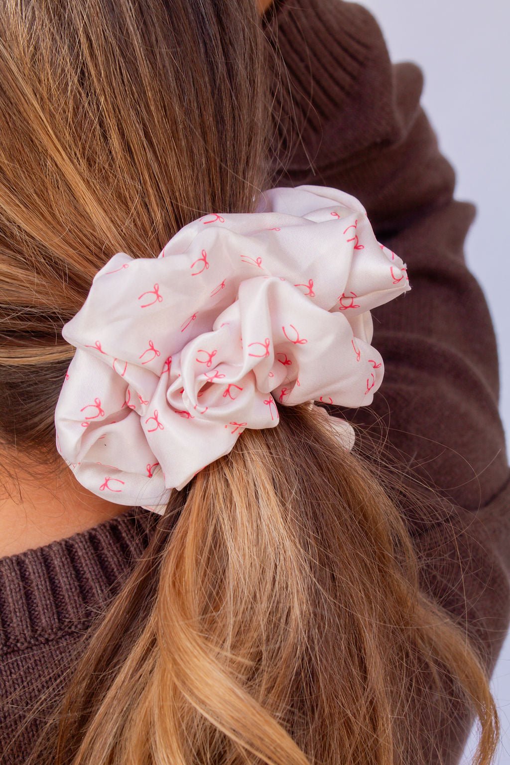 Pink Bows Jumbo Scrunchie