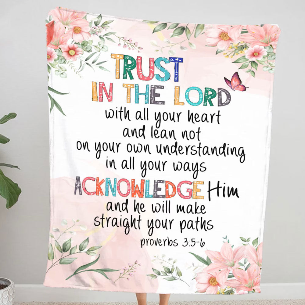 Trust in the Lord Bible Verse Blanket
