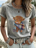 Women'S Western Cartoon Animation Printed T-Shirt