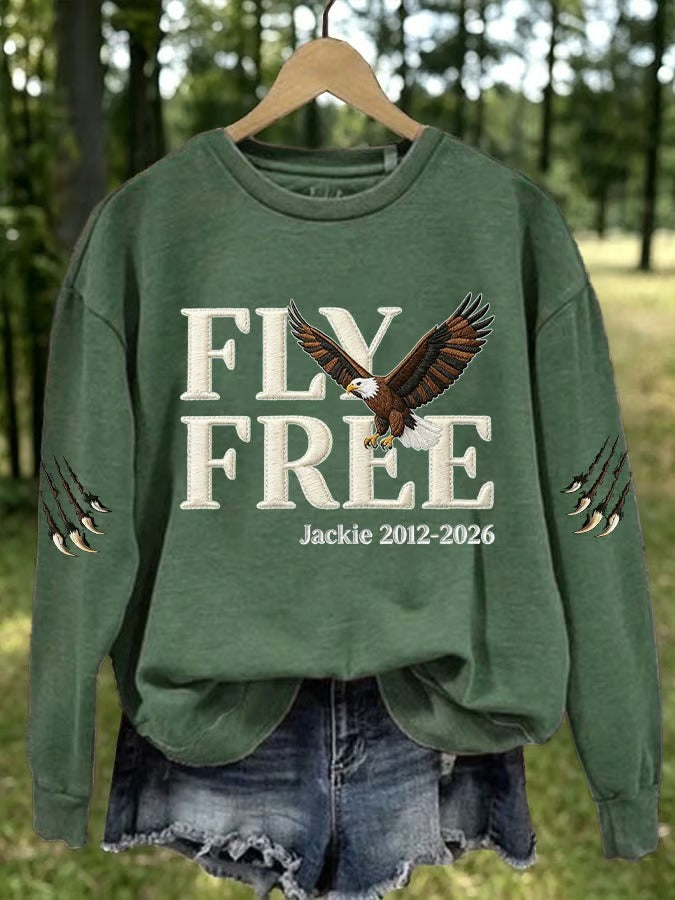 Women'S Retro Eagle Print Round Neck Sports Shirt