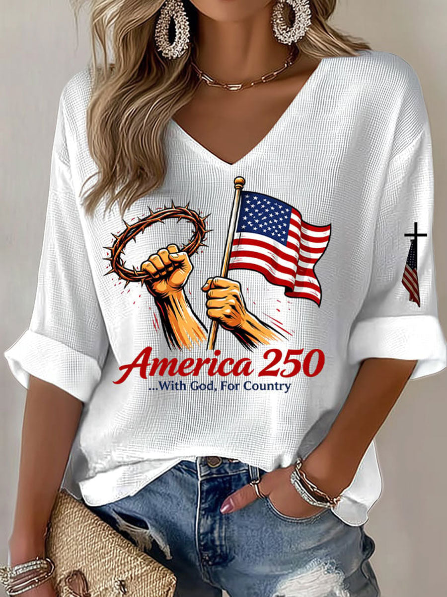 USA 250 Christian Patriotic Casual T-Shirt