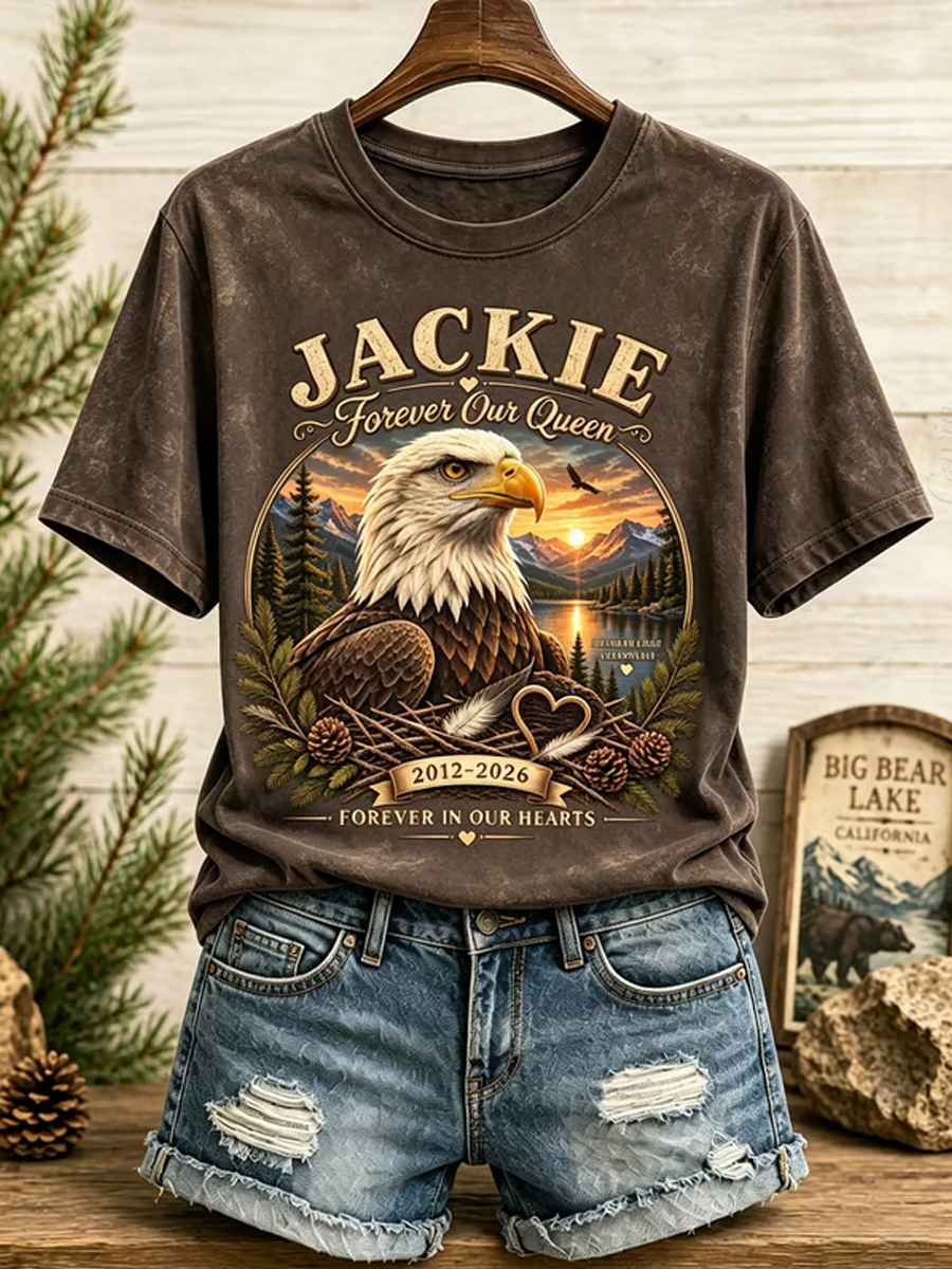 Women'S Forever Over Big Bear, Fly Free Jackie Print T-Shirt