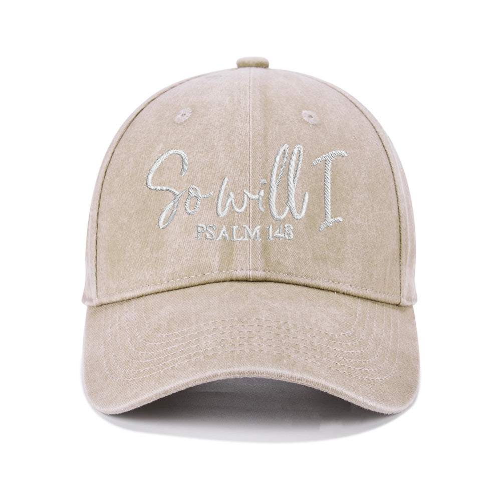 So Will I Christian Washed Hat