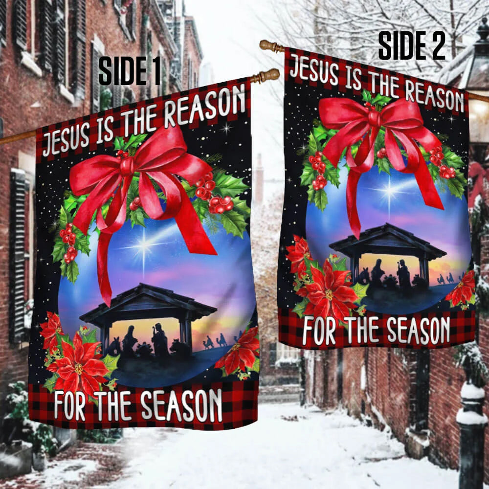 Jesus Is the Reason for the Season Christmas Flag