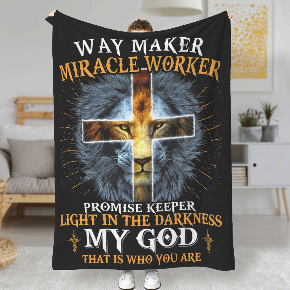 Way Maker Miracle Worker Promise Keeper Fleece Blanket