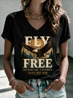 Women'S Fly Free Jackie Print V-Neck Tee
