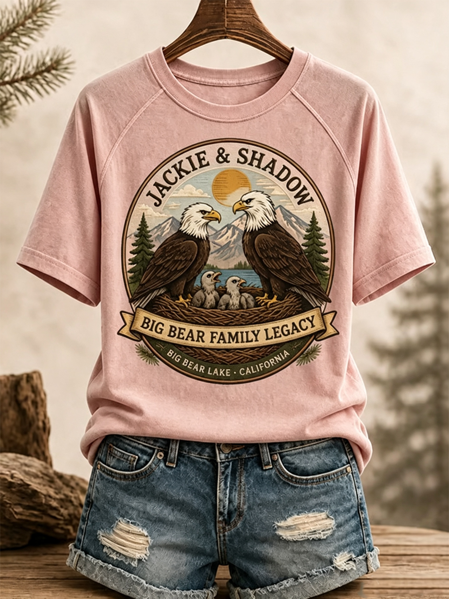 Women's Family Legacy Big Bear Lake California Wildlife Print T-shirt