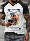 Men's Retro Patriotic Pattern Printed T-Shirt