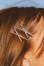 Crystal Crossed Bobby Pins 2-pack