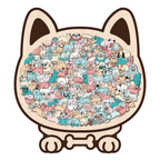 Morandi-Colored Cute Dog Shaped Wooden Jigsaw Puzzle