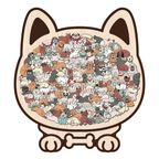 Morandi-Colored Cute Dog Shaped Wooden Jigsaw Puzzle