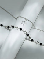 Star & Faux Pearl Decor Pendant Necklace Set for Parties