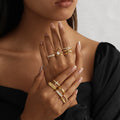 Pancert Gold-Tone 12-Piece Ring Set for Women - Versatile Jewelry