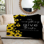 Give Thanks Sunflower Blanket