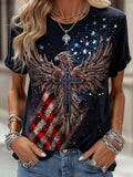 Women'S Casual American 250Th Anniversary Printed Short-Sleeve T-Shirt