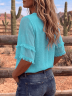 Women'S Casual Loose Tassel Top