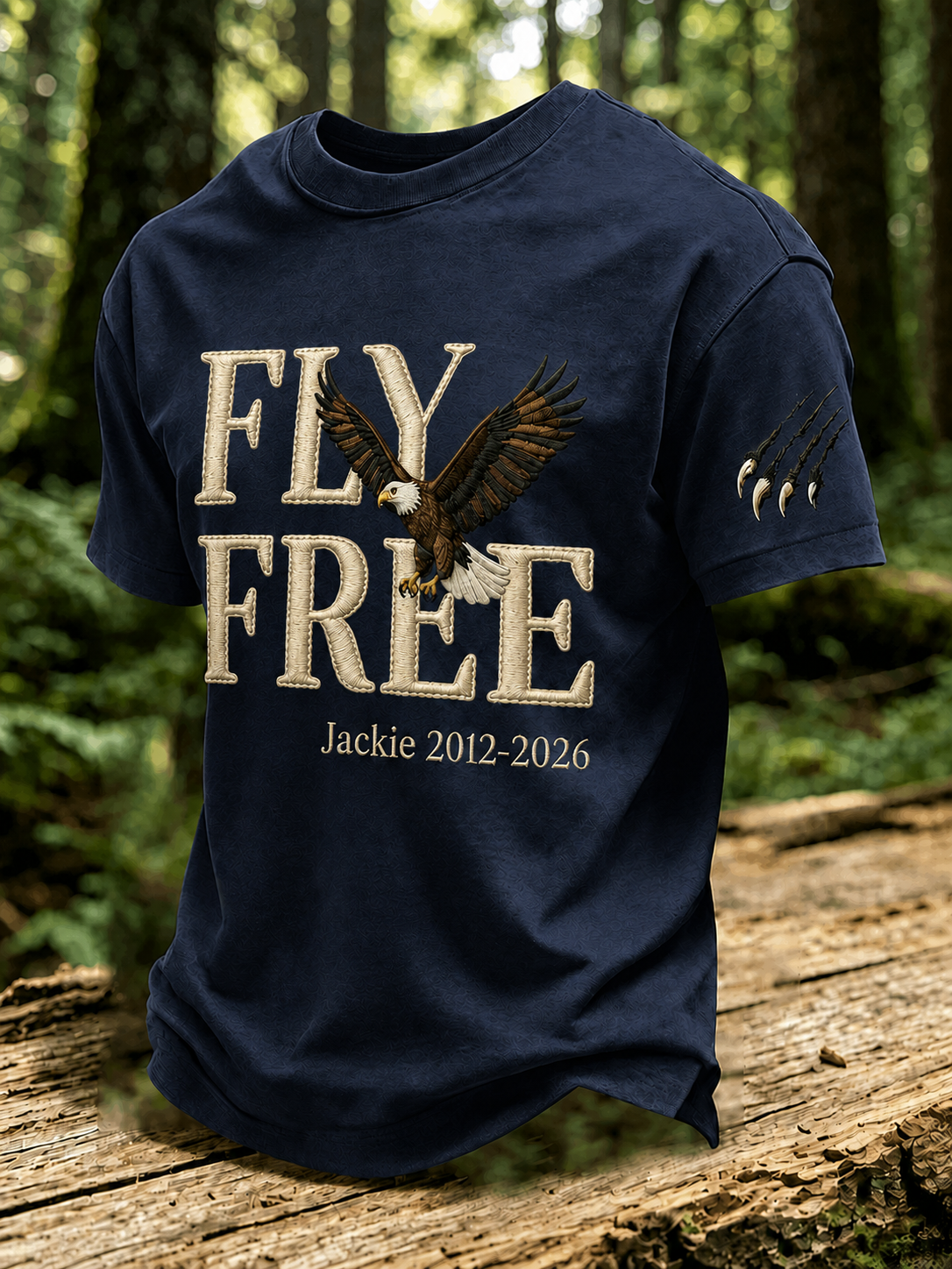 Men'S Forever Over Big Bear, Fly Free Jackie Printed Short-Sleeve T-Shirt