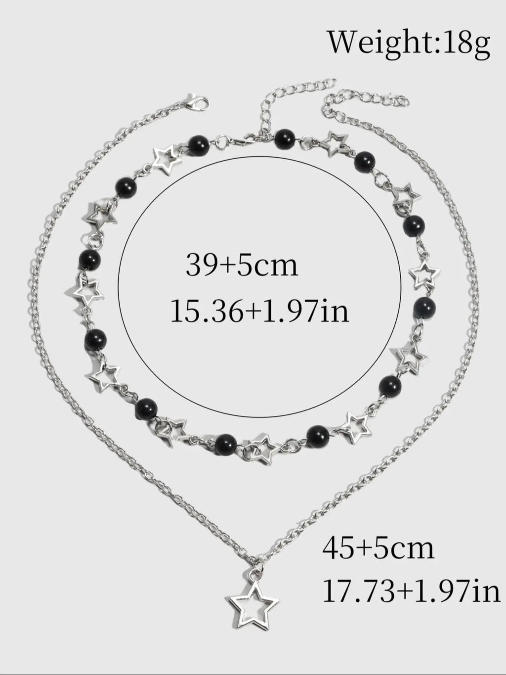 Star & Faux Pearl Decor Pendant Necklace Set for Parties