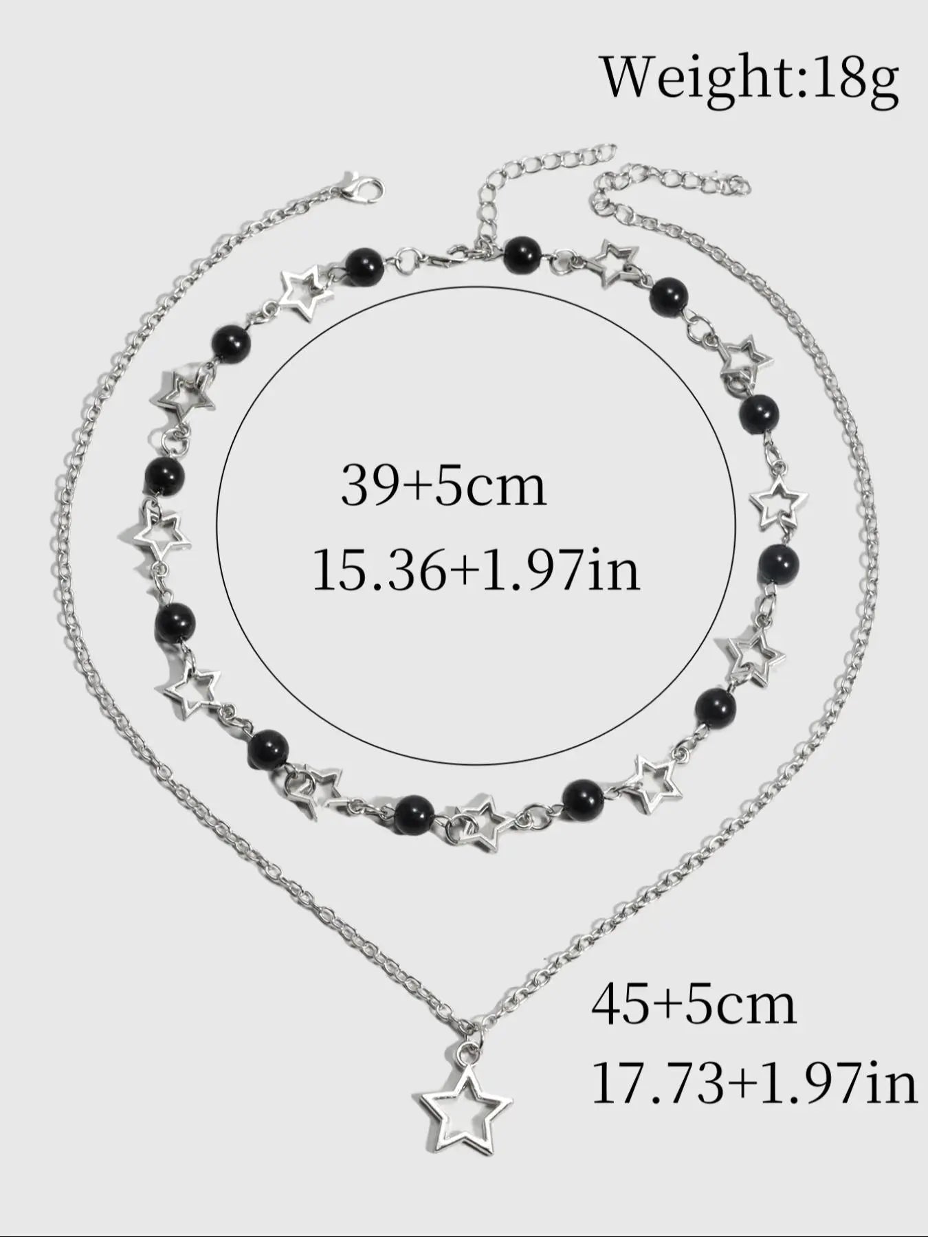 Star & Faux Pearl Decor Pendant Necklace Set for Parties