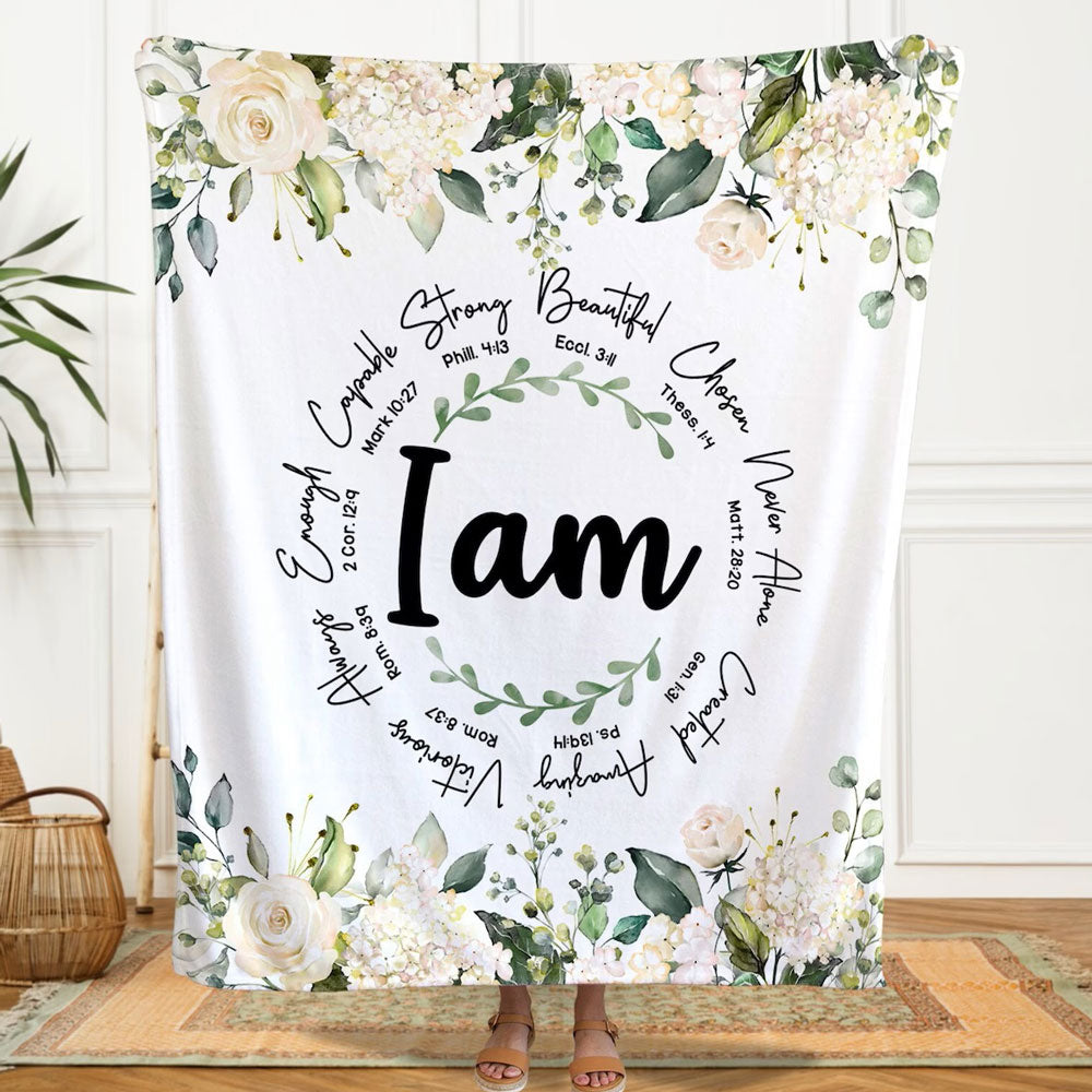I Am Inspiration Christian Bible Verse Blanket