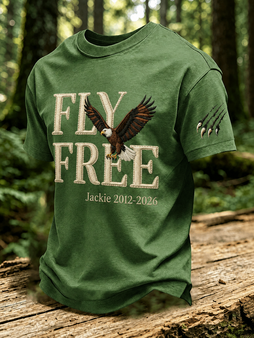 Men'S Forever Over Big Bear, Fly Free Jackie Printed Short-Sleeve T-Shirt