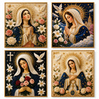 🙏 Divine Pearl Bead Virgin Mary Icon – A Peaceful DIY Faith Art Gift ✨