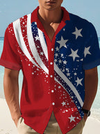 Men's Hawaii Vacation United States Independence Day Printed Casual Shirt