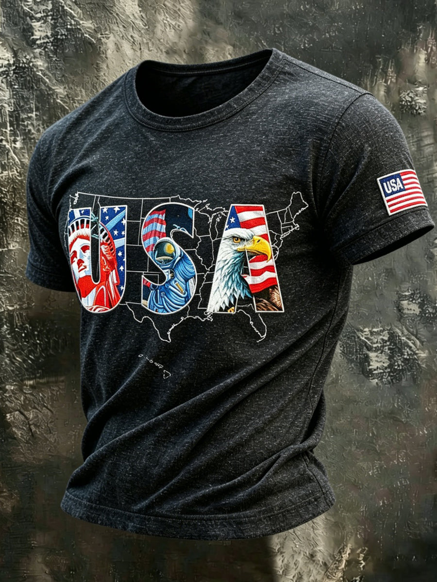 U.S.A Map Print Men's T-Shirt