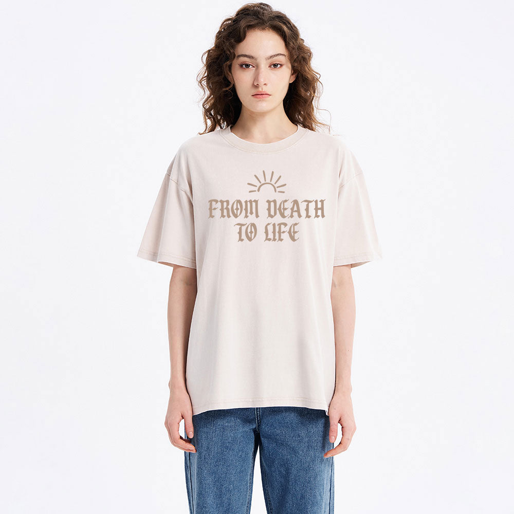 Death Could Not Hold Him Christian washed T-Shirt